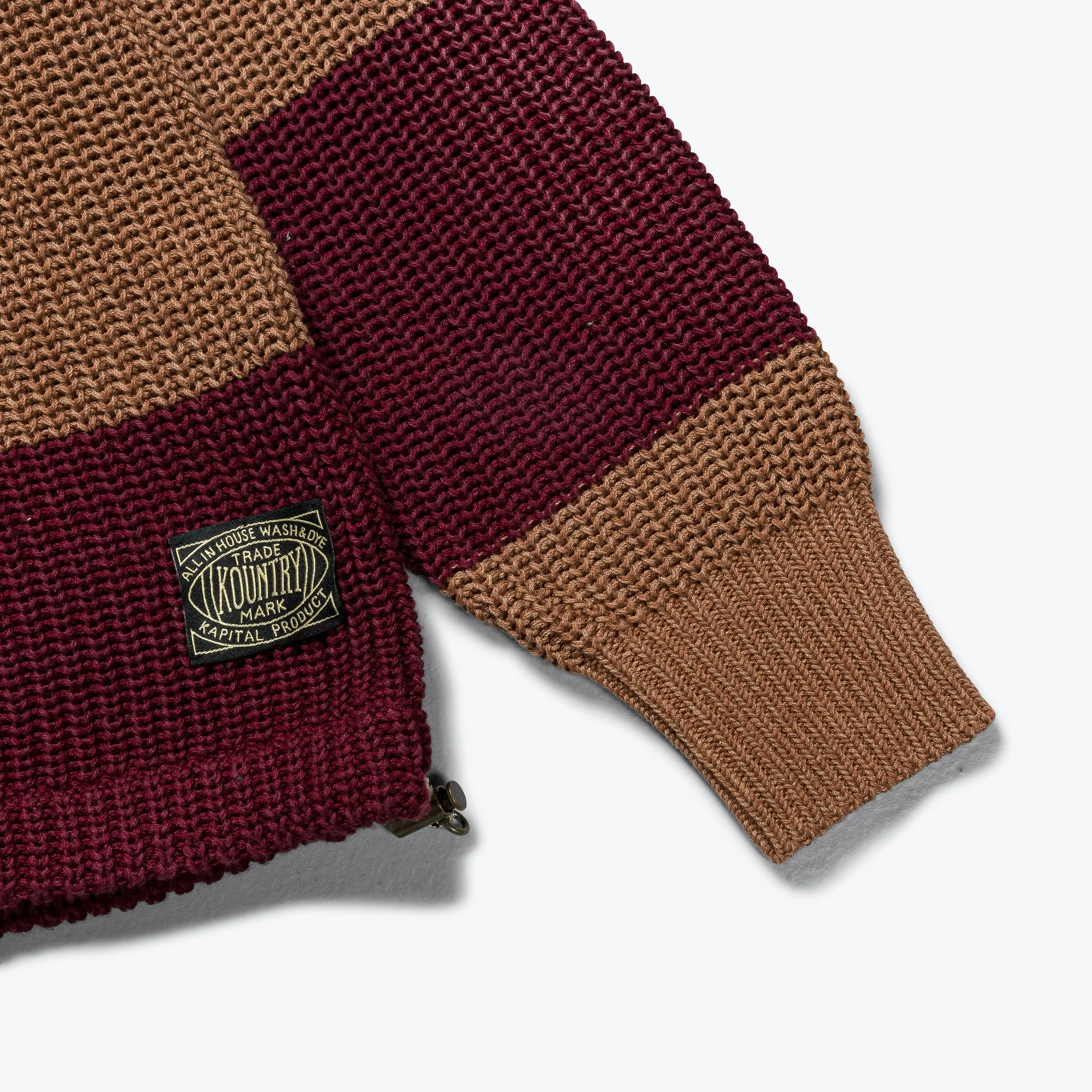 5G Cotton Knit RUGGER Shirt - Brown/Burgundy