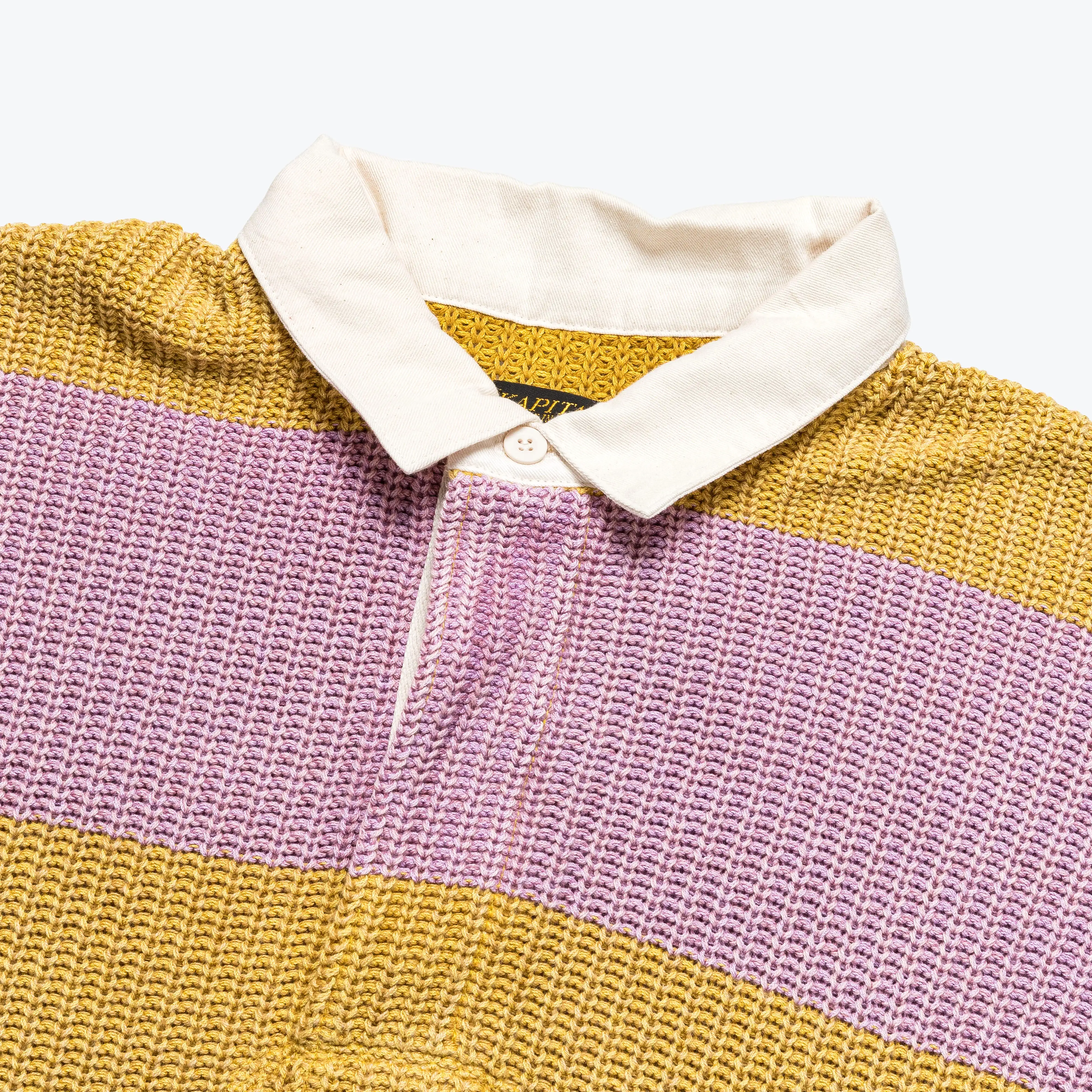 5G Cotton Knit RUGGER Shirt - Yellow/Pink