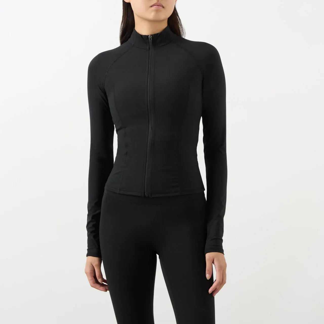 ADANOLA Ultimate Long-Sleeved Zipped Top - Black