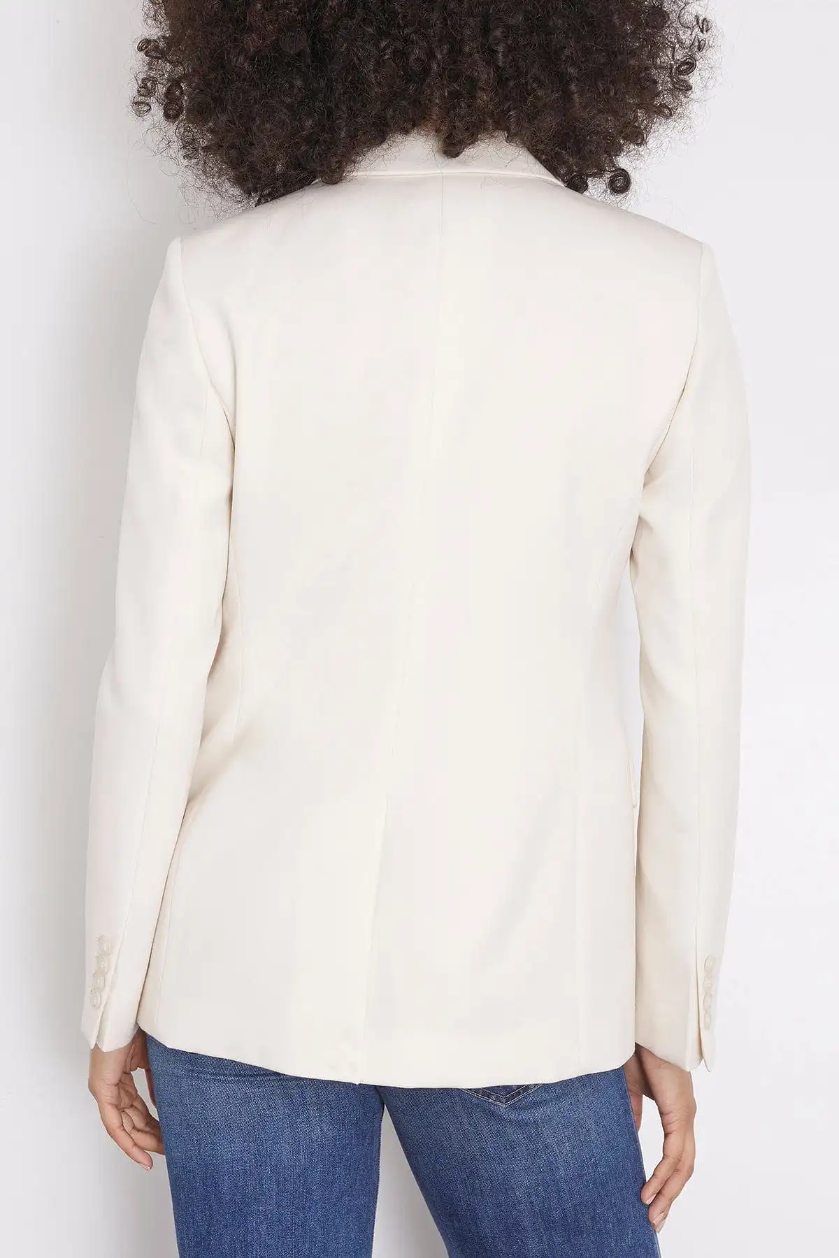 Adele Single Breasted Tailored Jacket in Stone