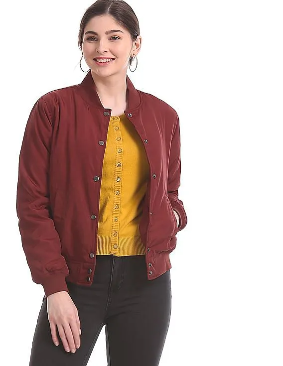 Aeropostale Red Solid Bomber Jacket