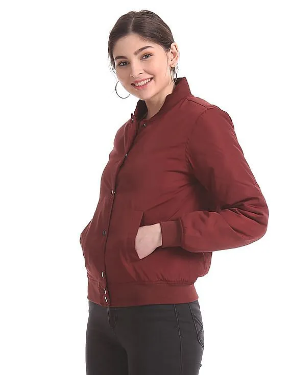 Aeropostale Red Solid Bomber Jacket