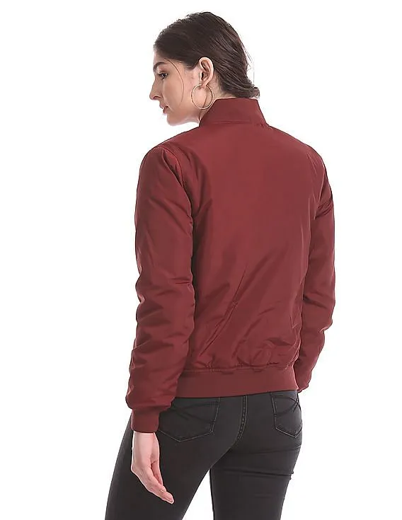 Aeropostale Red Solid Bomber Jacket