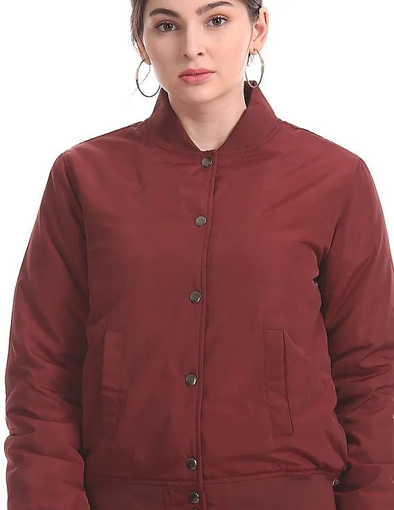 Aeropostale Red Solid Bomber Jacket