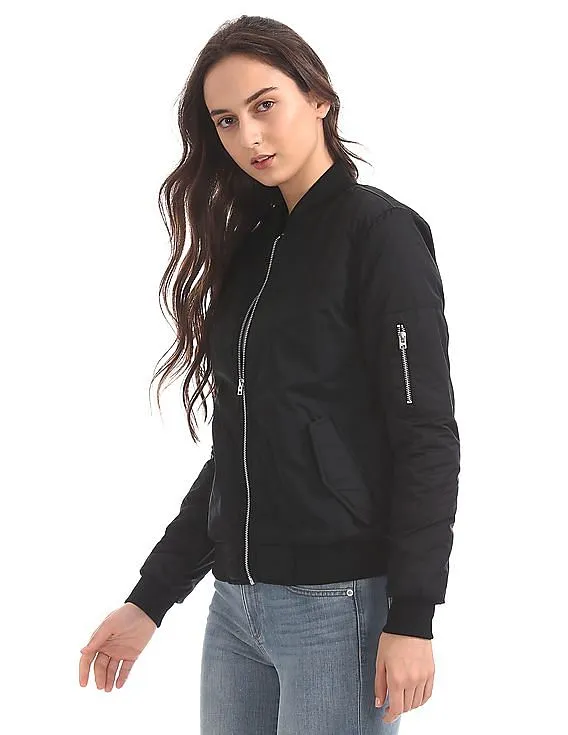 Aeropostale Solid Padded Bomber Jacket