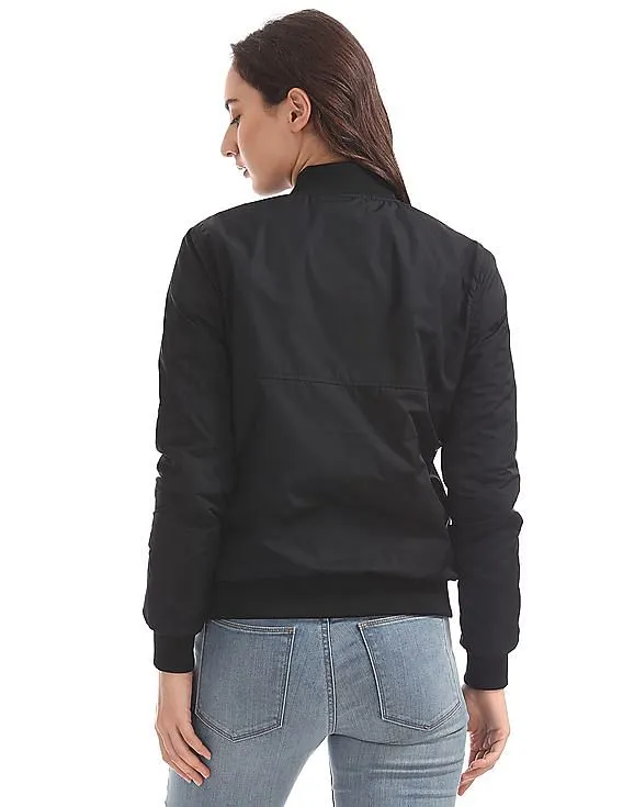 Aeropostale Solid Padded Bomber Jacket