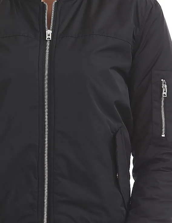 Aeropostale Solid Padded Bomber Jacket