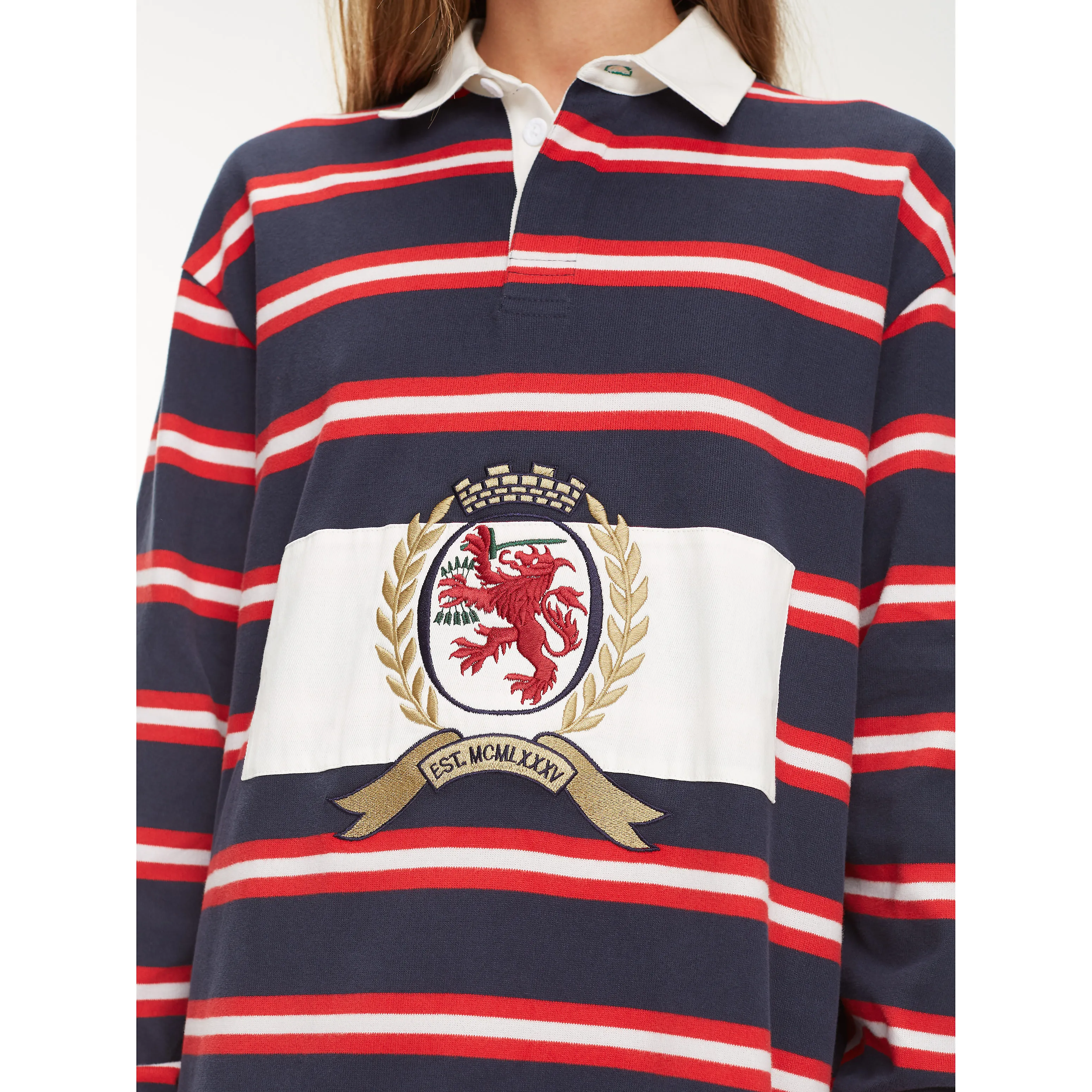 Blue Multi-Colour Stripe Rugby Dress | Sweatshirts & Hoodies | Tommy Hilfiger