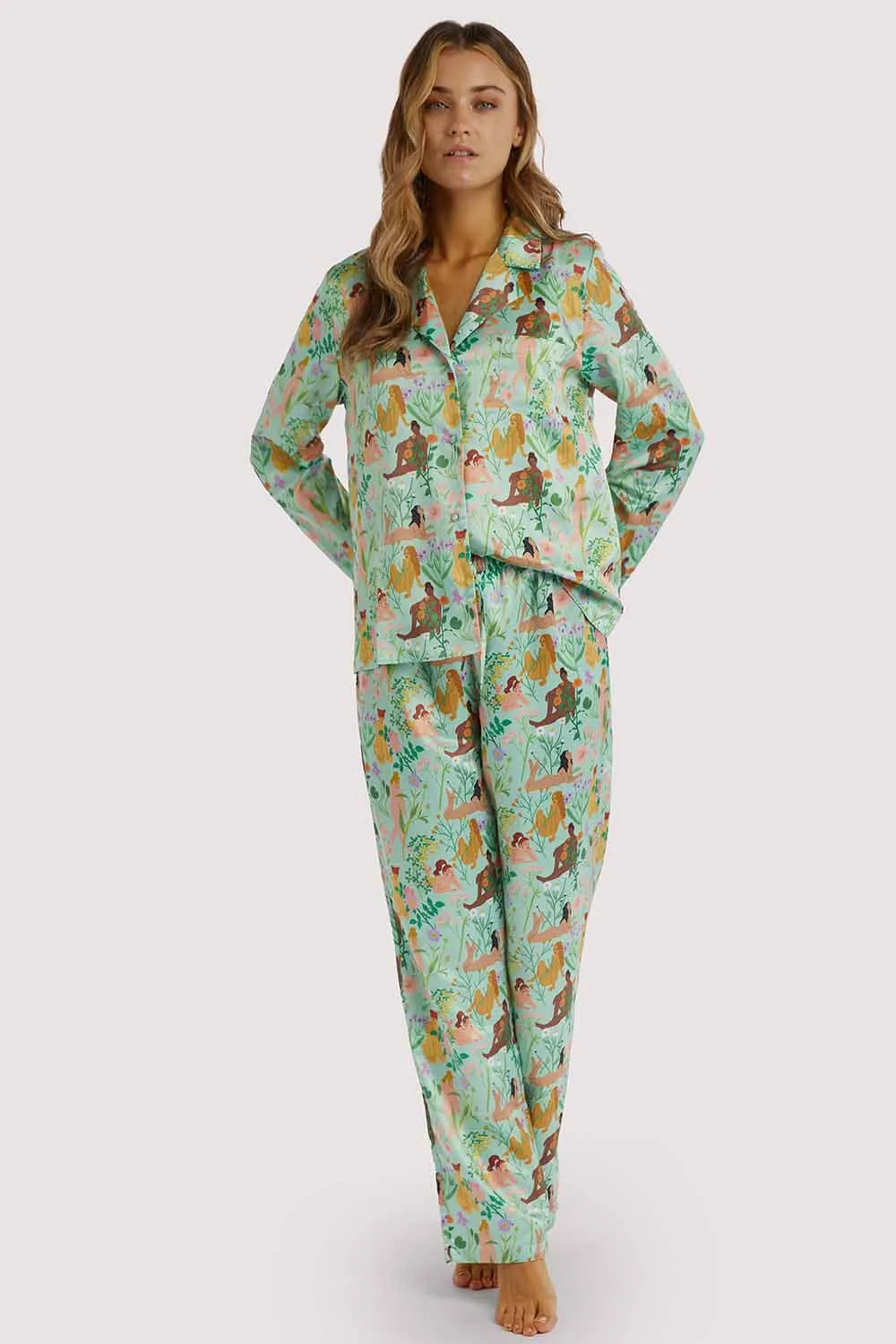 Bodil Jane Nudes & Flowers Long Pyjama Shirt