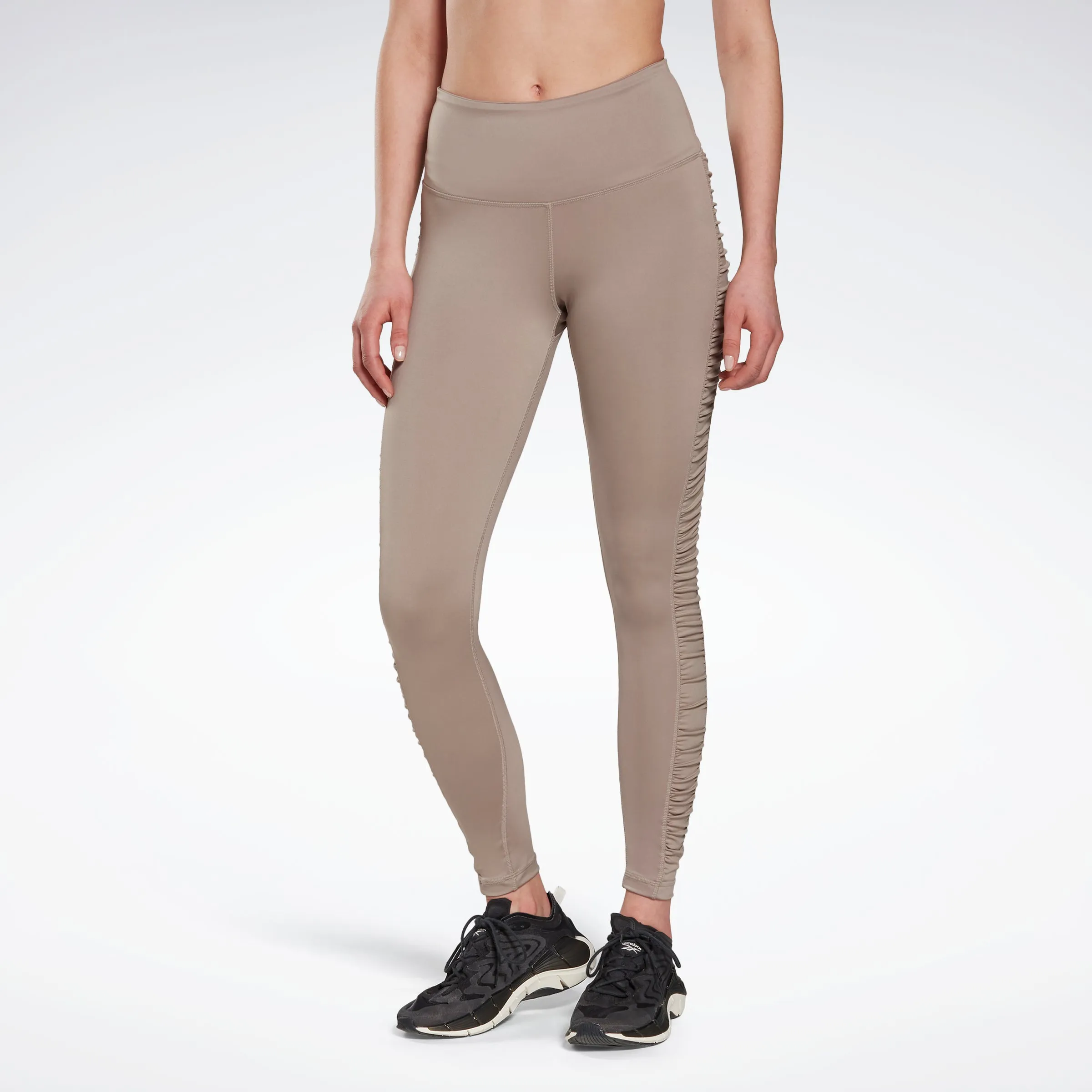 Bold High-Waisted Ruched Leggings Boulder Grey