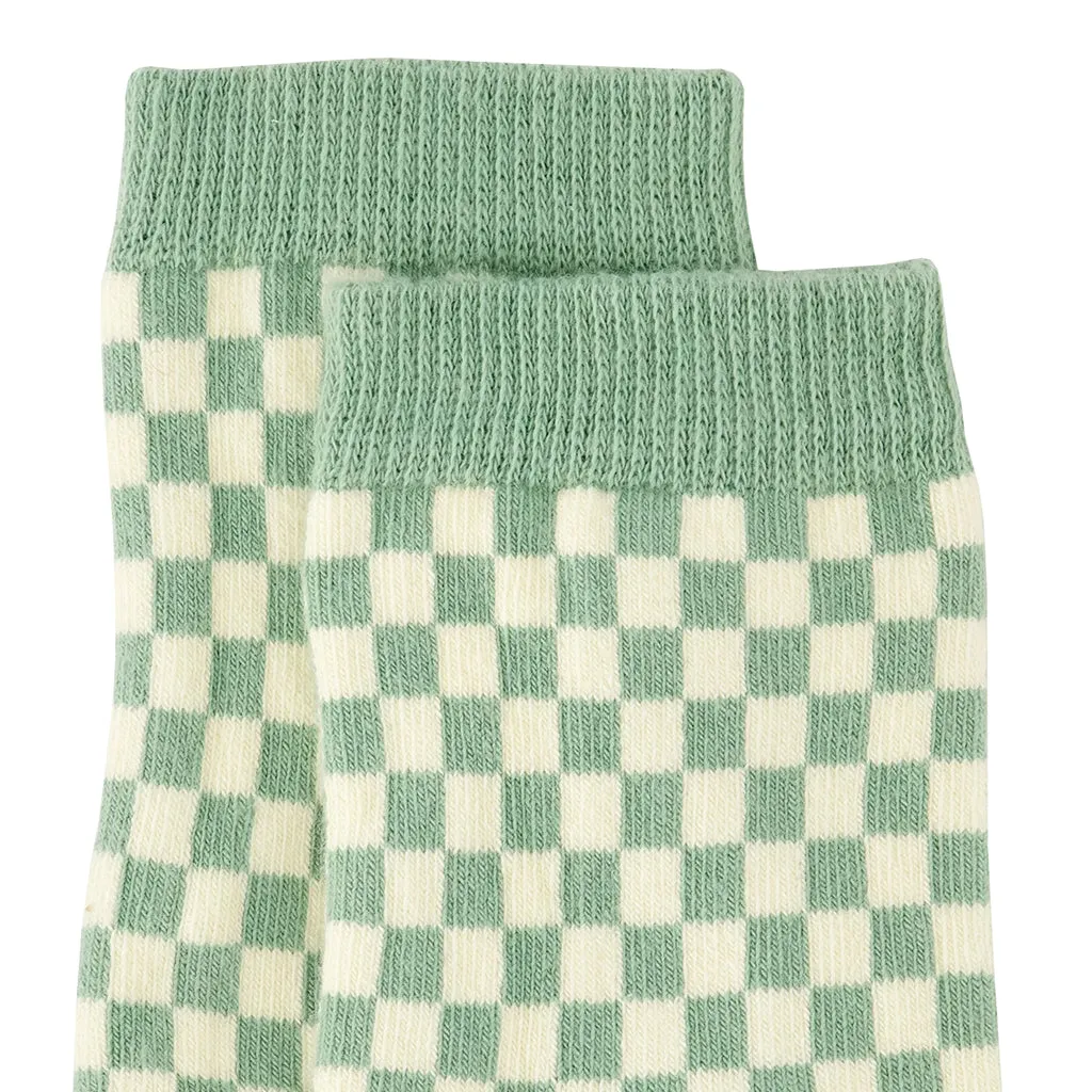 Bonton Child Set Of 2 Socks Trianon Blue Checkerboard