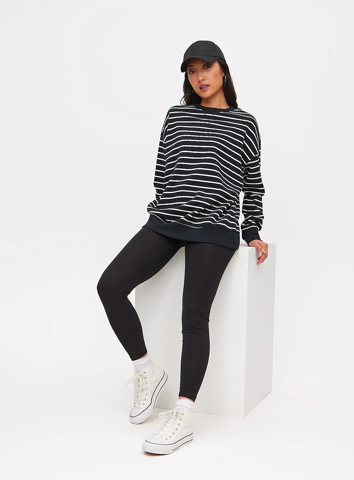 Buy Black Stripe Oversized Sweatshirt  M | Hoodies and sweatshirts | Tu