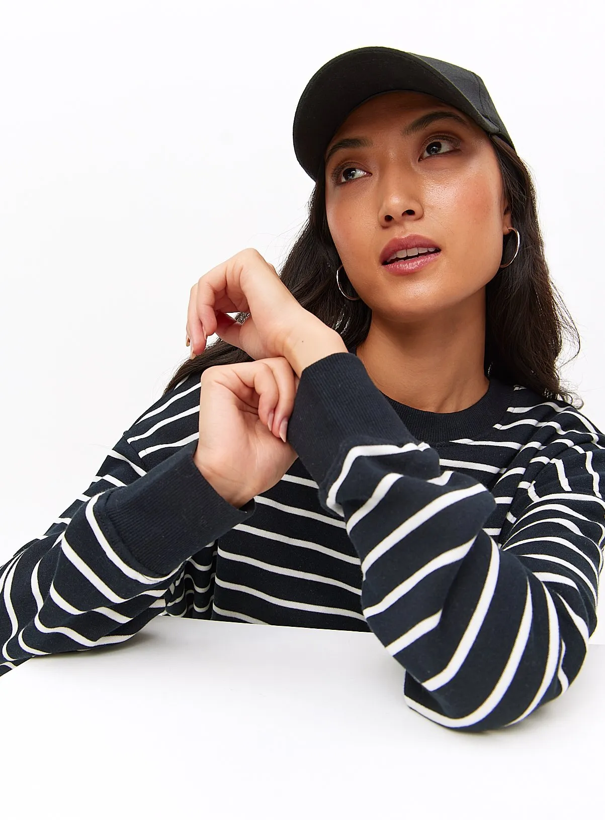 Buy Black Stripe Oversized Sweatshirt  M | Hoodies and sweatshirts | Tu