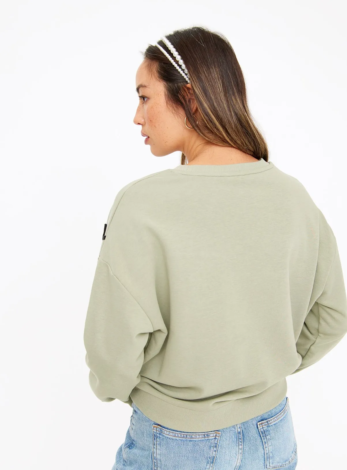 Buy Green Cornelli Flower Relaxed Sweatshirt M | Hoodies and sweatshirts | Tu