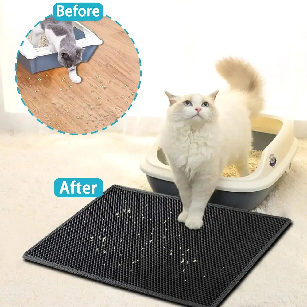 Cat Litter Mat With Gift Double Layer Waterproof Pet Litter Box Mat Non-slip Sand Cat Pad Washable Bed Mat Clean Pad Products