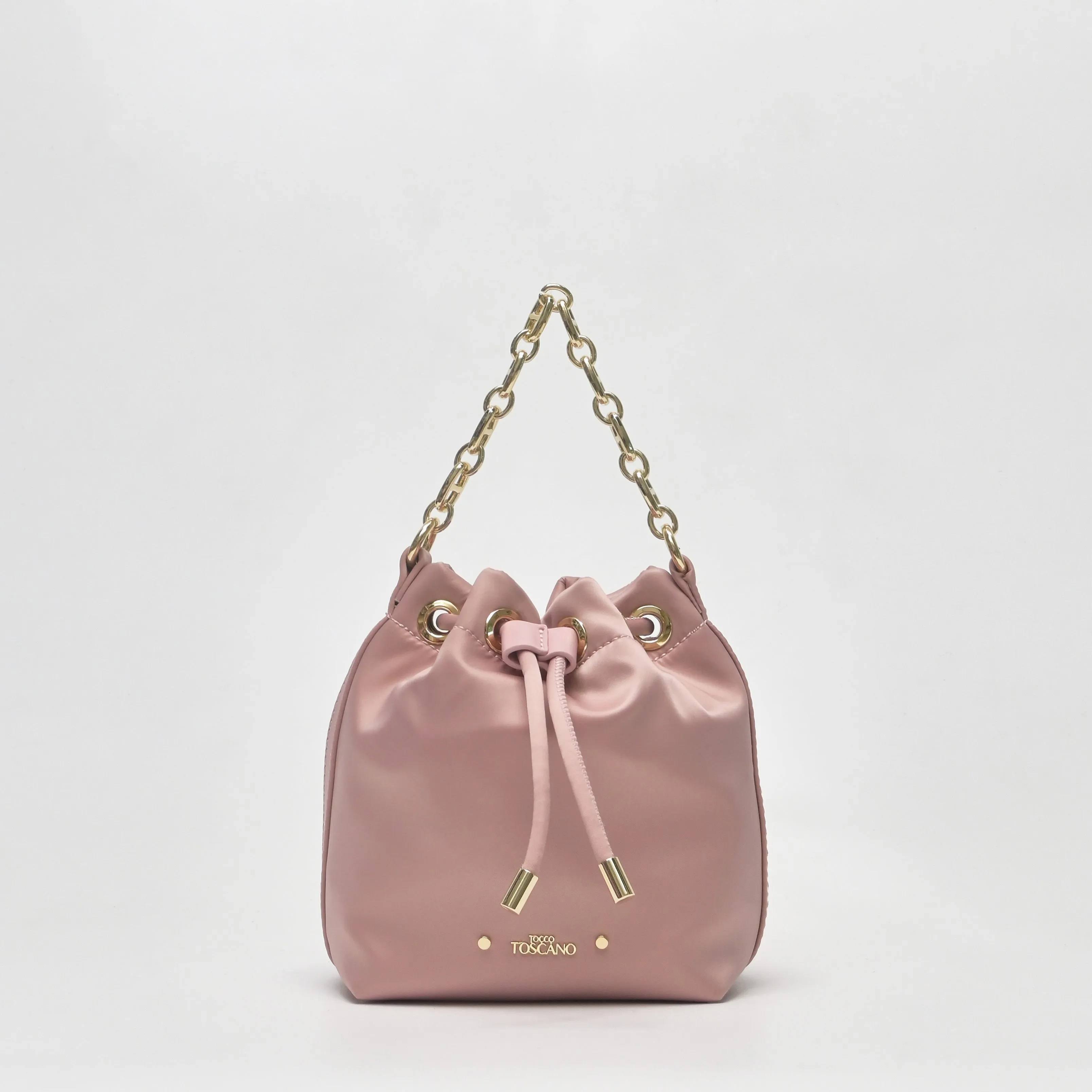 Chain-Handle Satin Bucket Bag - TLHB0911NN3BK3