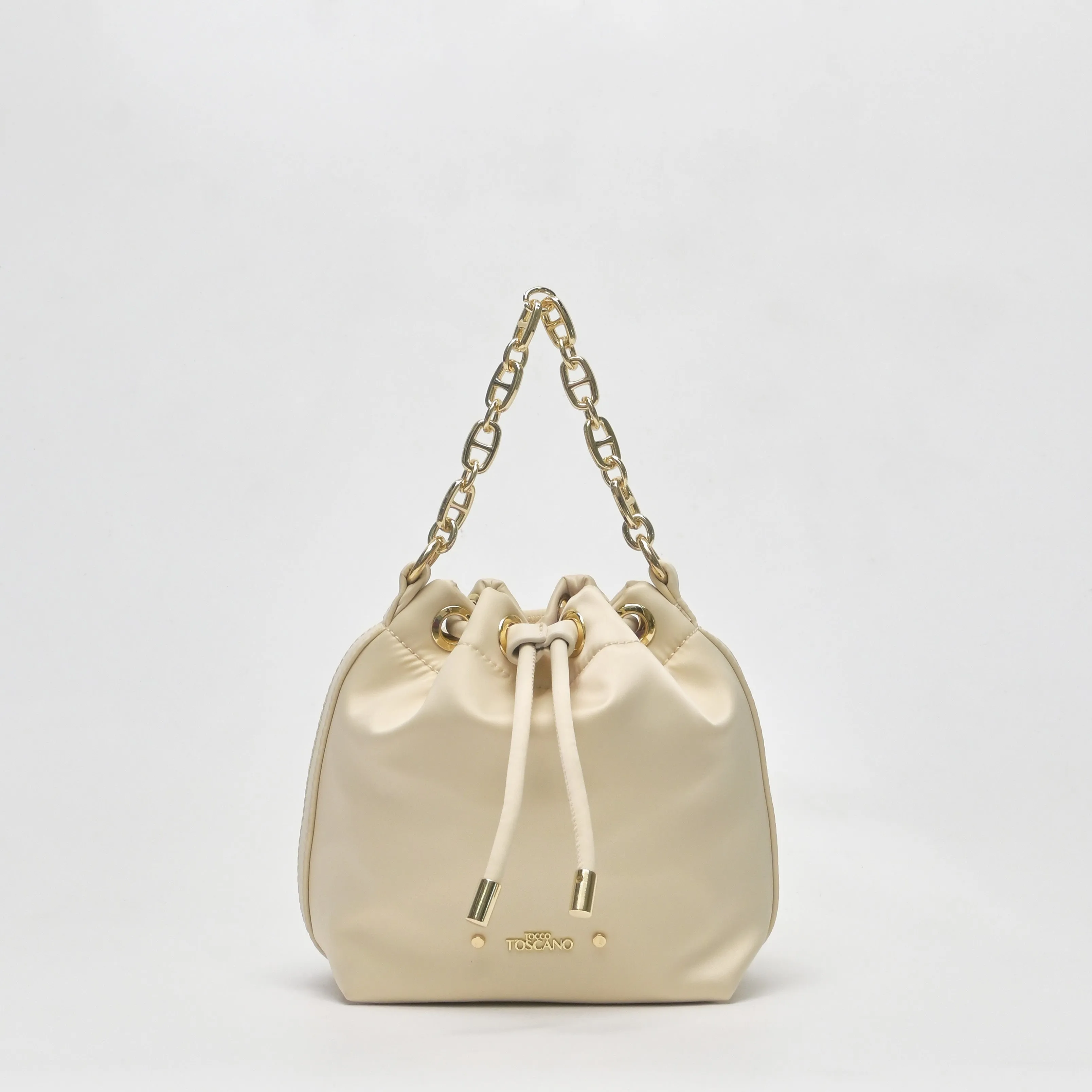 Chain-Handle Satin Bucket Bag - TLHB0911NN3BK3