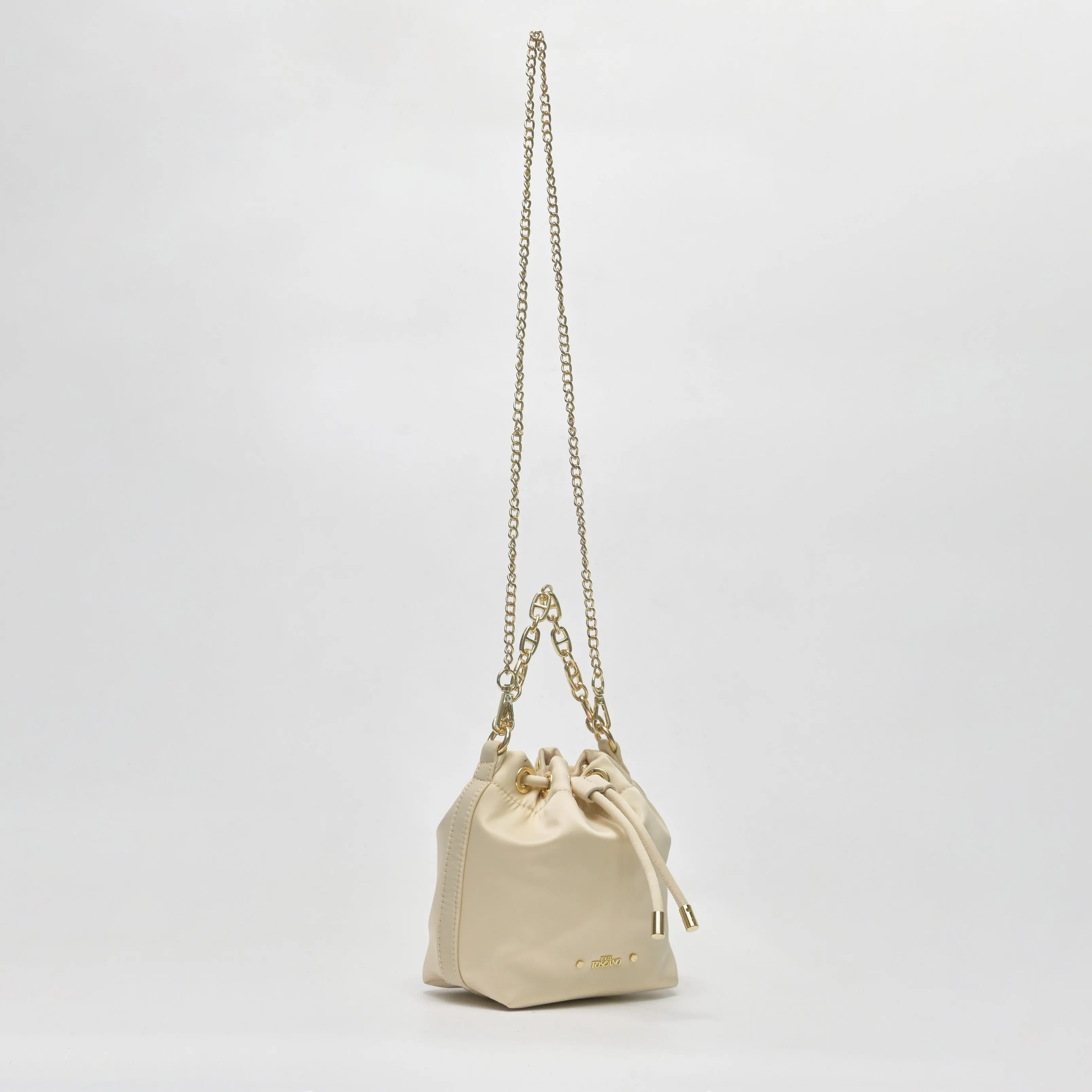 Chain-Handle Satin Bucket Bag - TLHB0911NN3BK3