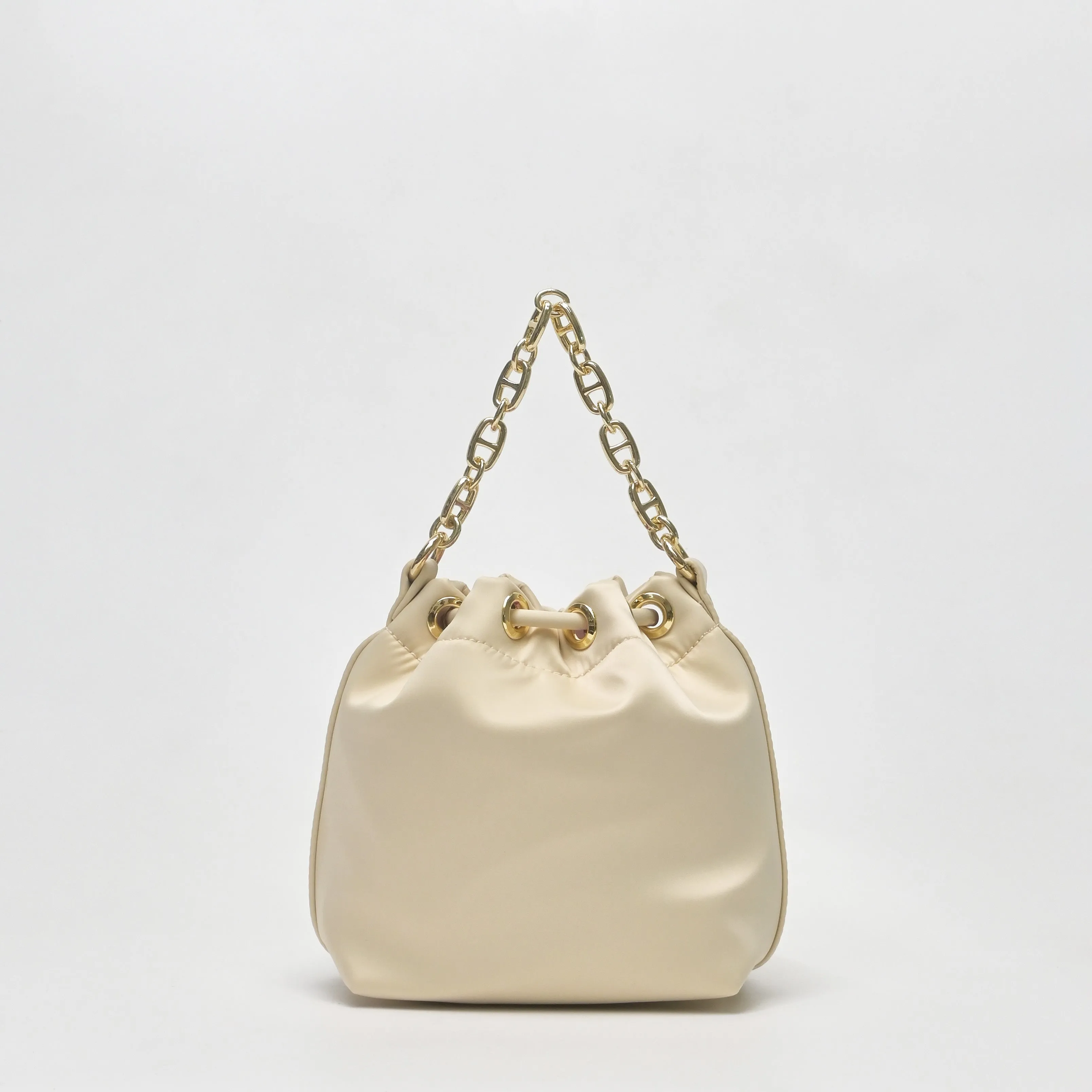 Chain-Handle Satin Bucket Bag - TLHB0911NN3BK3