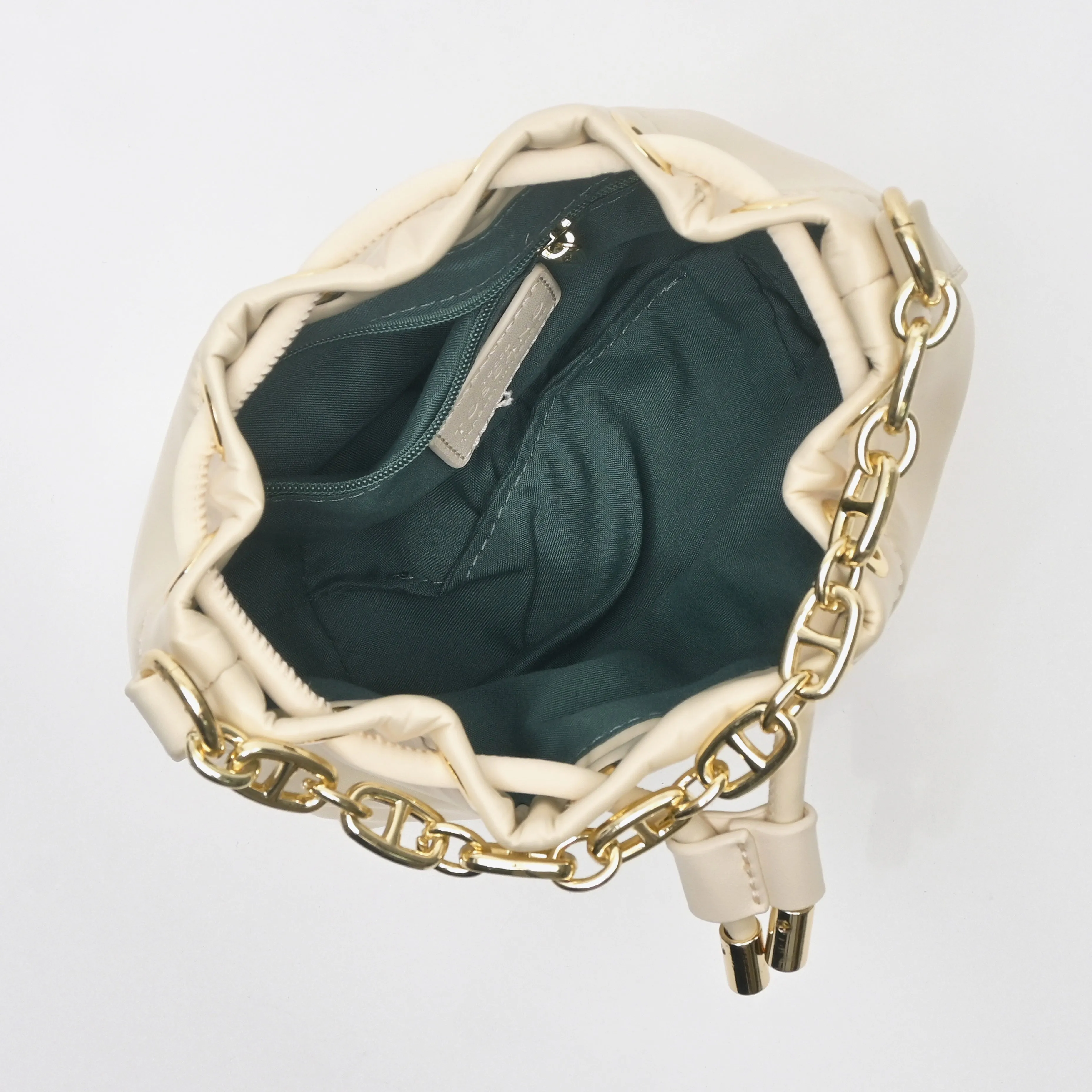 Chain-Handle Satin Bucket Bag - TLHB0911NN3BK3