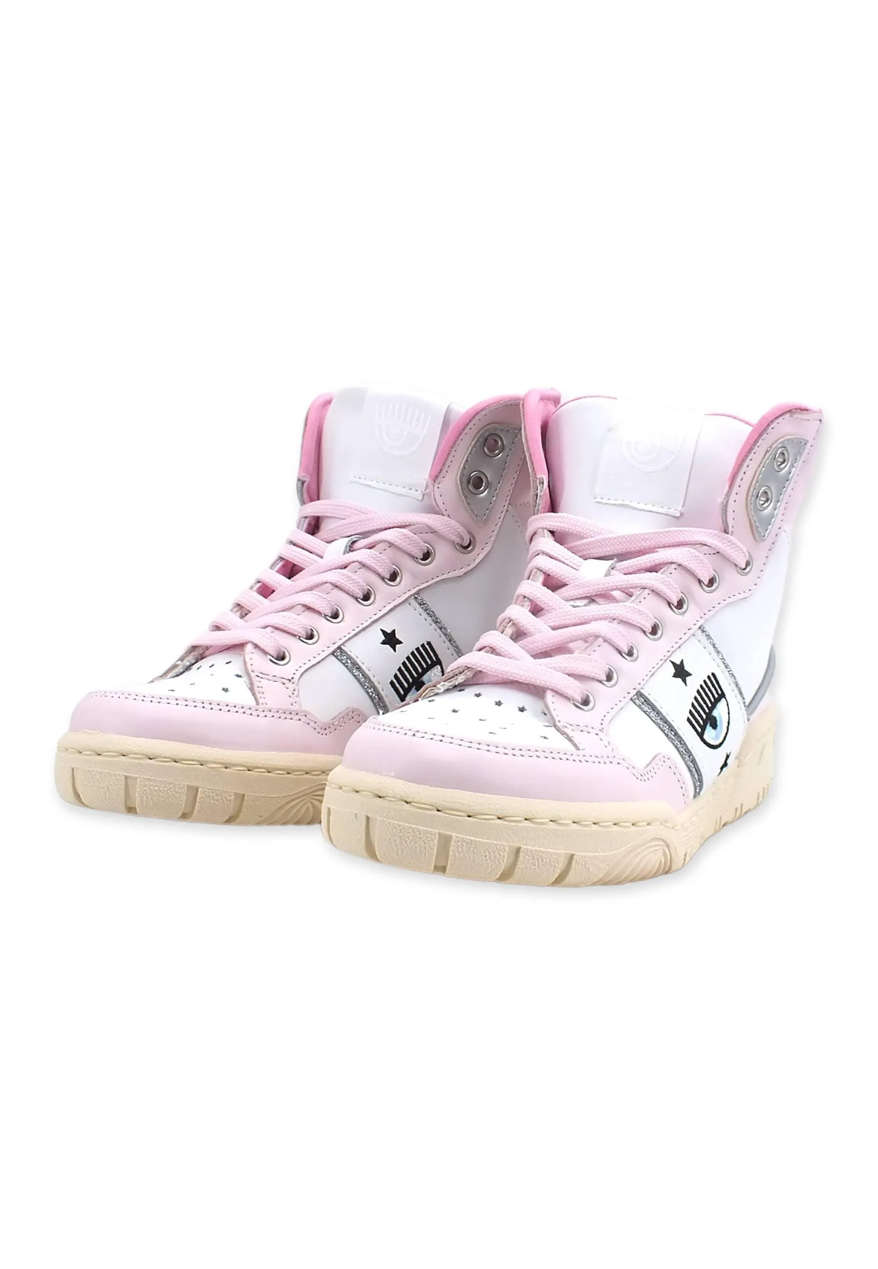 CHIARA FERRAGNI Sneaker High Donna White Light Pink CF3006-171