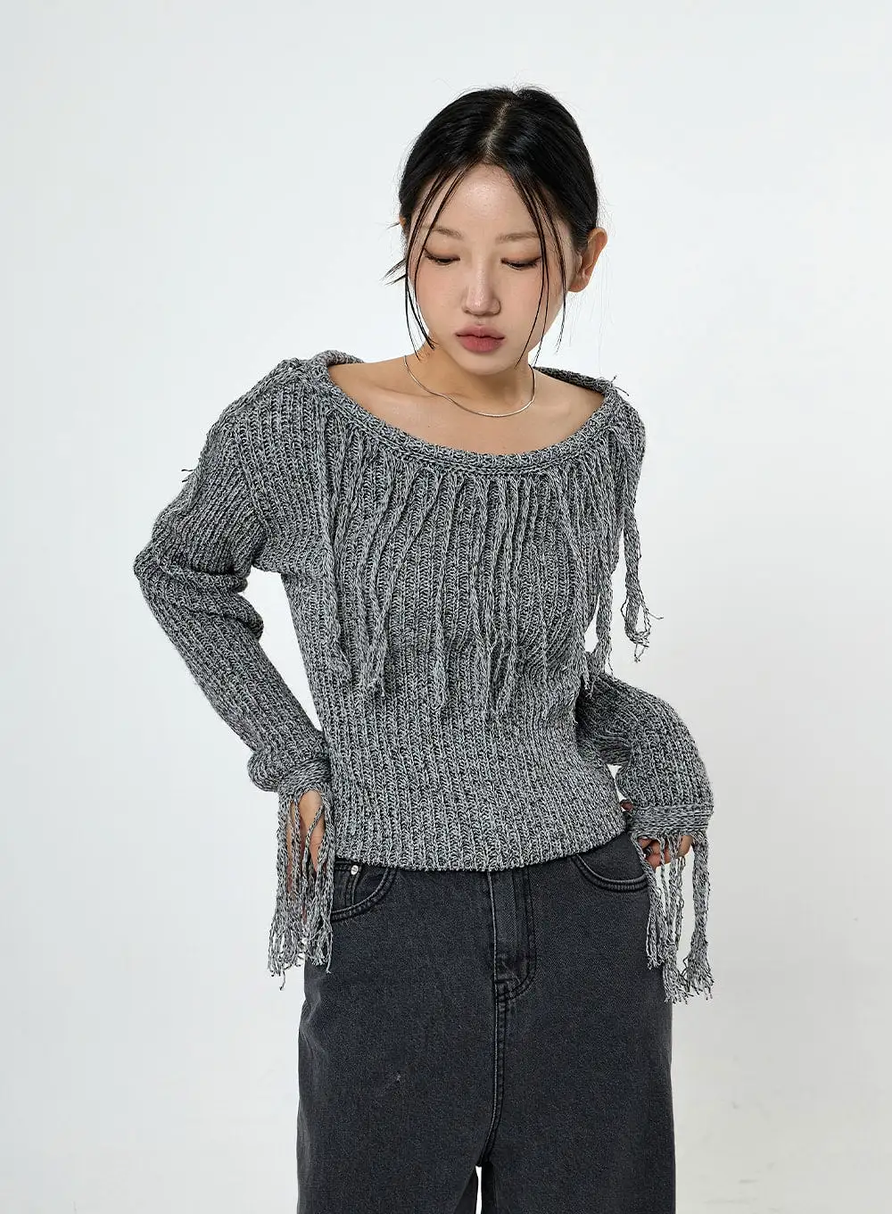 Collin Fringe Long Sleeve Knit CS28