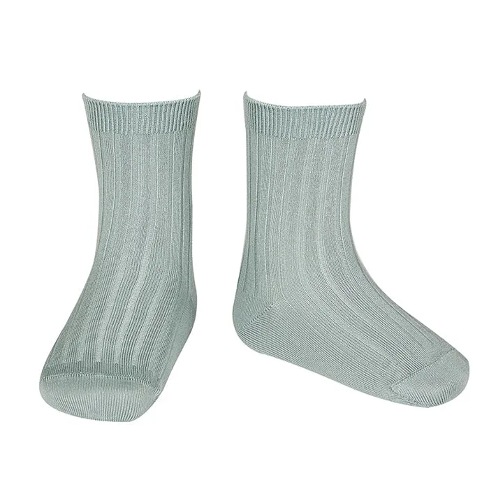 Condor Baby And Child Basic Rib Short Socks Dry Green