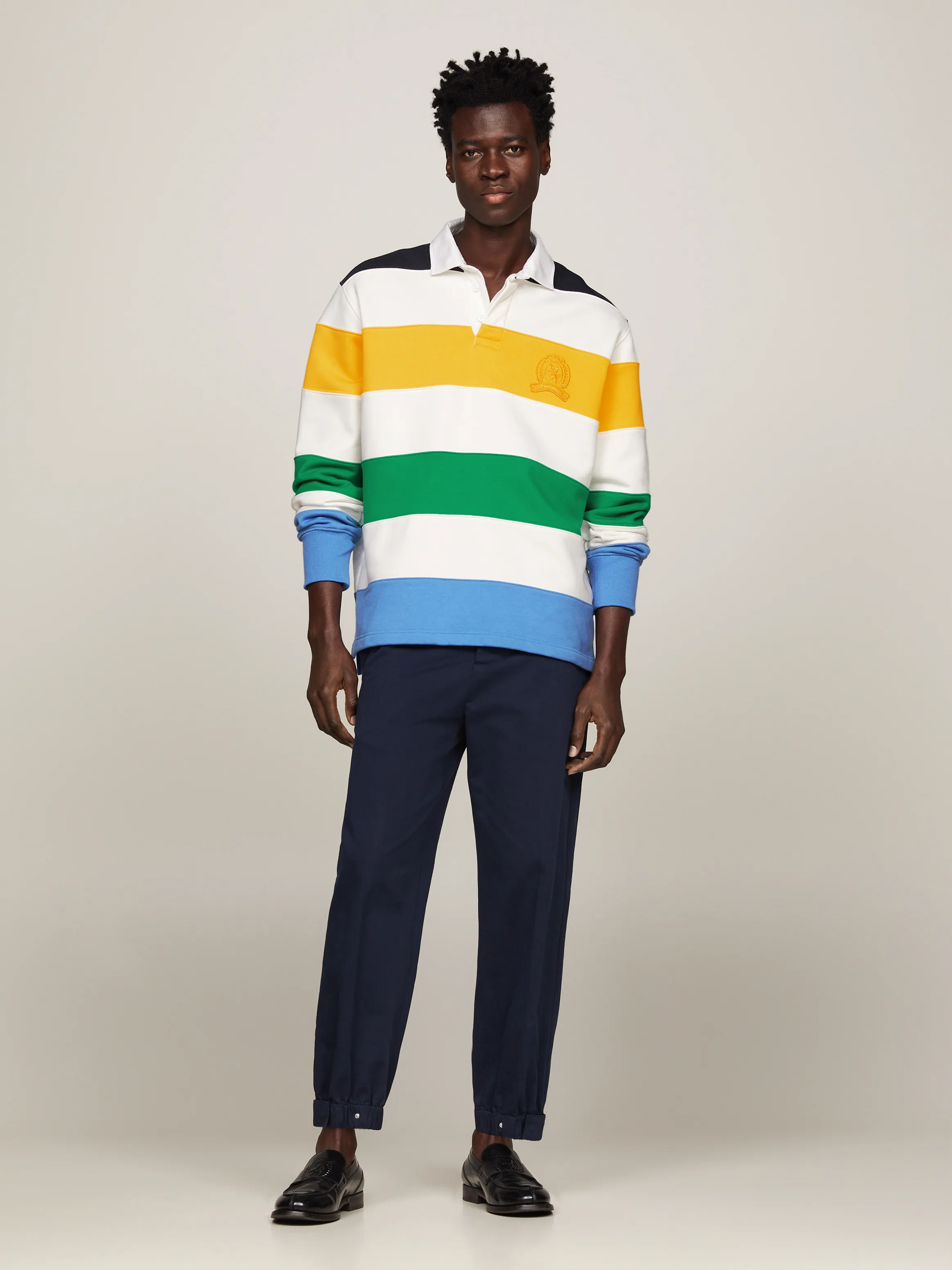 Crest Stripe Boxy Fit Rugby Polo | Sweatshirts & Hoodies | Tommy Hilfiger