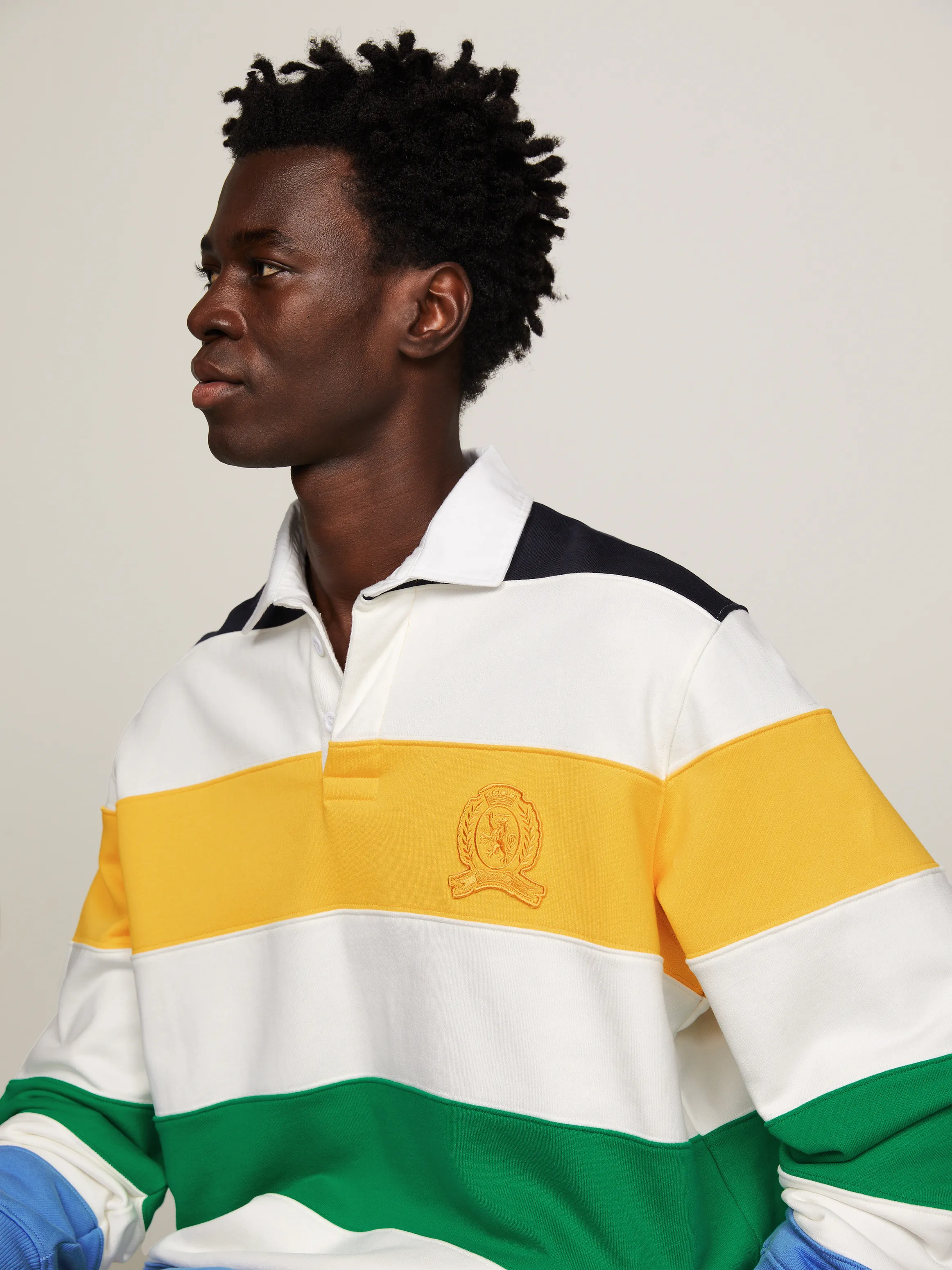 Crest Stripe Boxy Fit Rugby Polo | Sweatshirts & Hoodies | Tommy Hilfiger