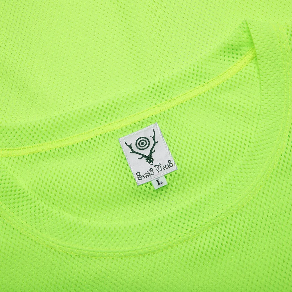 Crew Neck S/S Shirt Knit Mesh - Neon Green