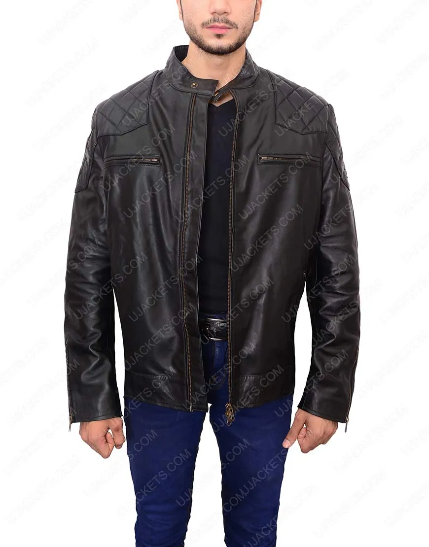 David Beckham Leather Jacket - Lambskin Leather Jacket Mens