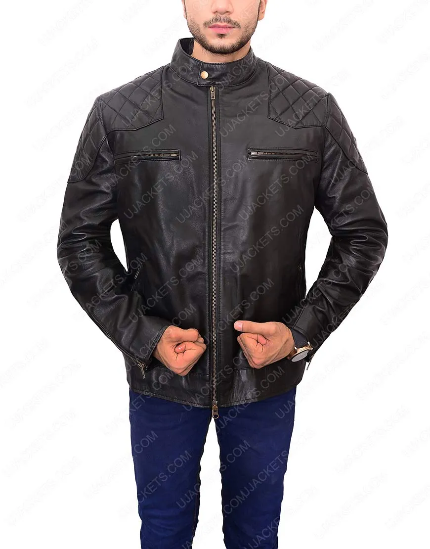 David Beckham Leather Jacket - Lambskin Leather Jacket Mens