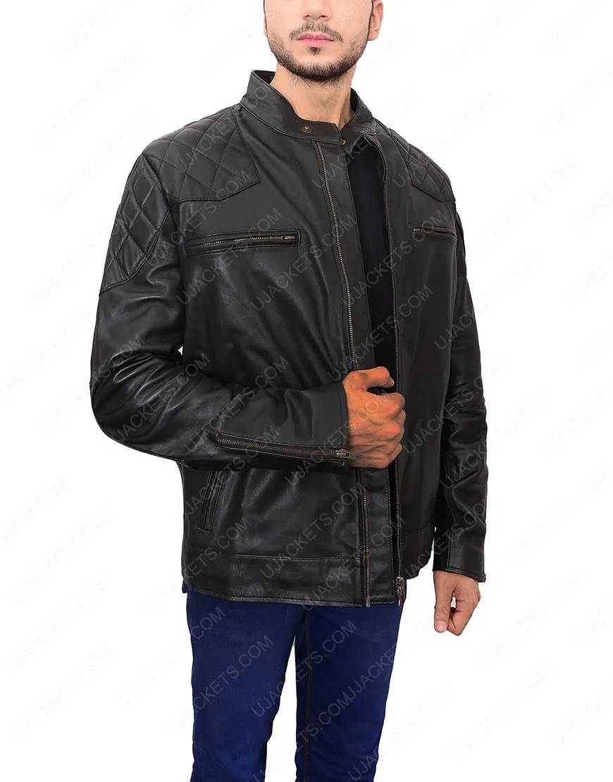 David Beckham Leather Jacket - Lambskin Leather Jacket Mens