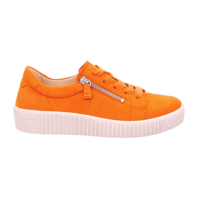 GABOR 43.334.13 NUBUK ORANGE TRAINERS