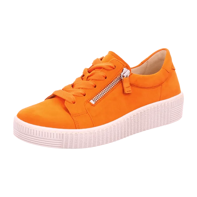 GABOR 43.334.13 NUBUK ORANGE TRAINERS