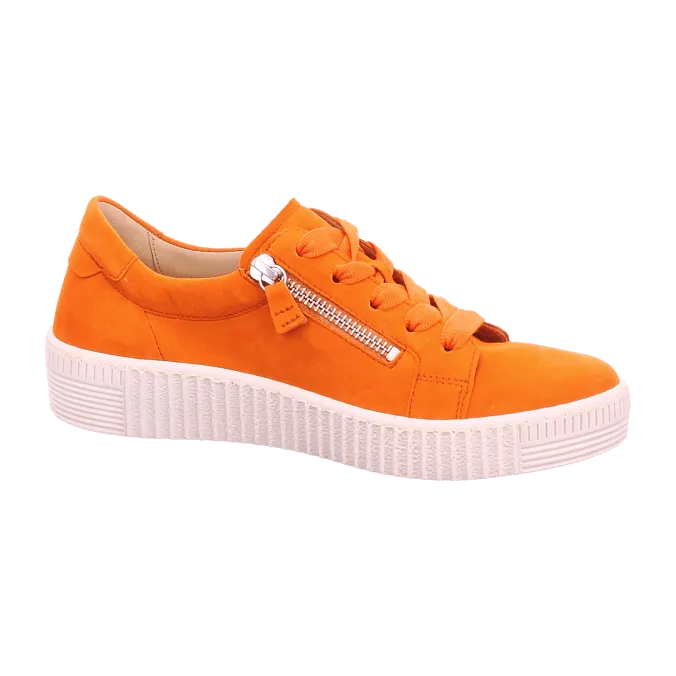 GABOR 43.334.13 NUBUK ORANGE TRAINERS