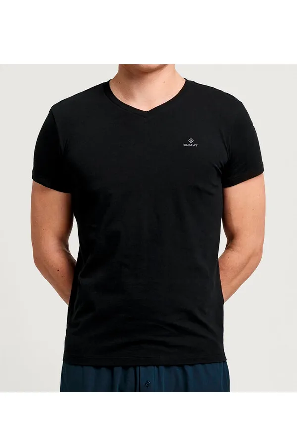 GANT 2-Pack V-Neck Tee Regular Fit Black