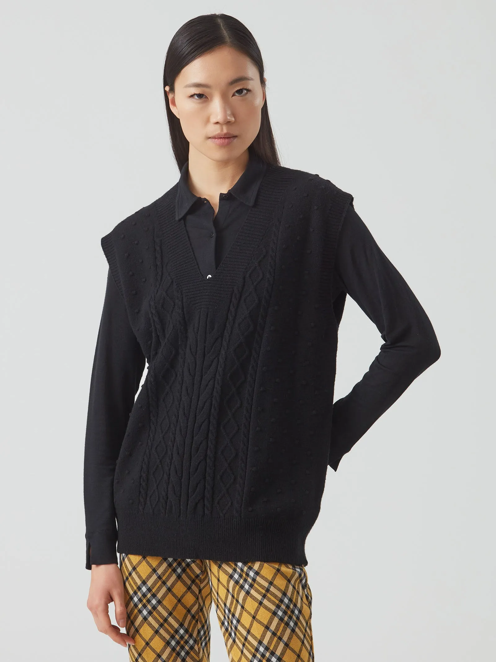 Gilet oversize in filato Super Soft - Primula