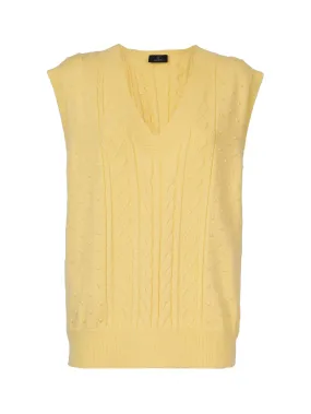 Gilet oversize in filato Super Soft - Primula