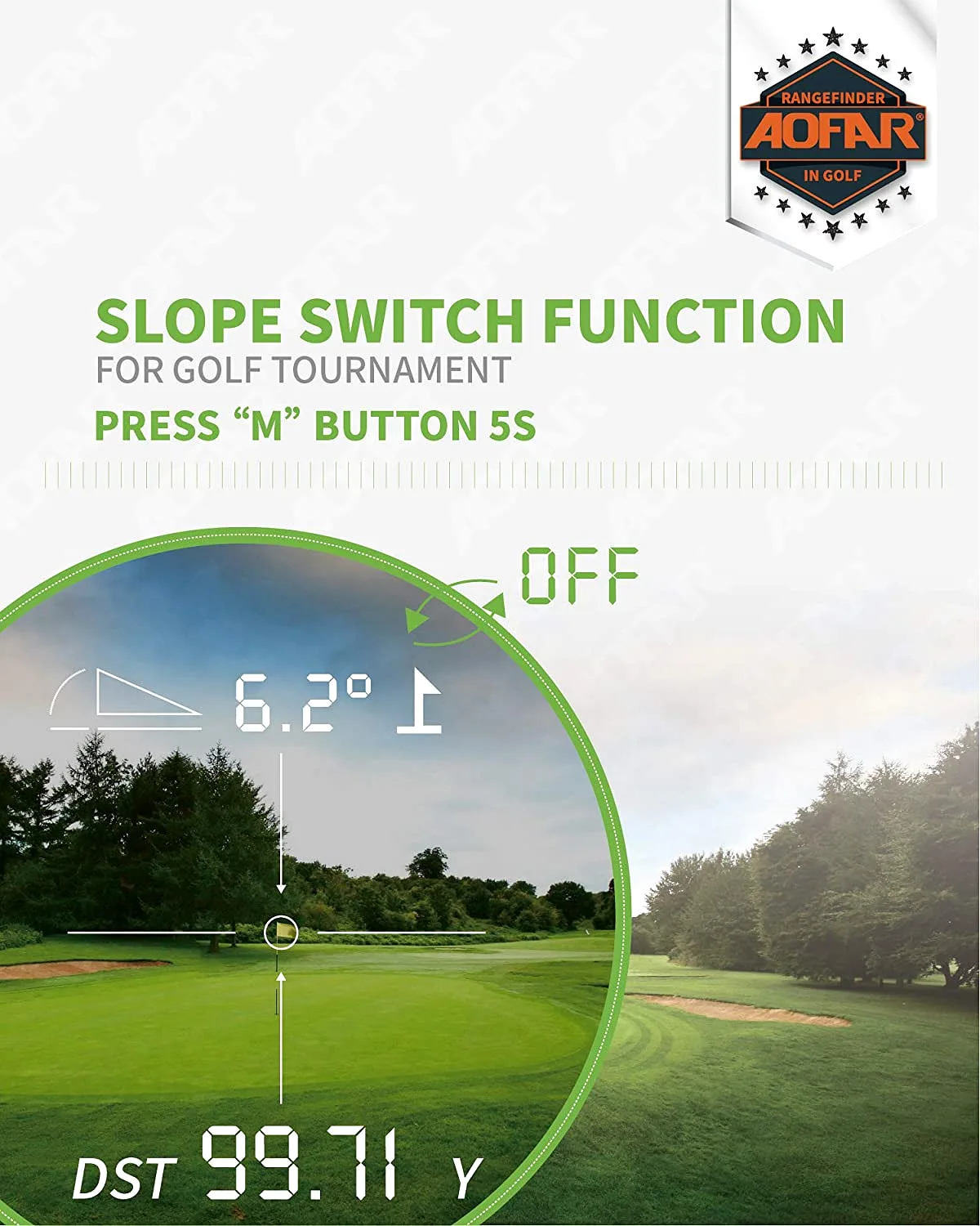 Golf Rangefinder Slope on/Off GX-2S, Flag Lock with Vibration, 600 Yards White Range Finder,Waterproof, Gift Packaging