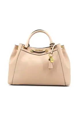 GUESS Emera Satchel Bag Light Beige