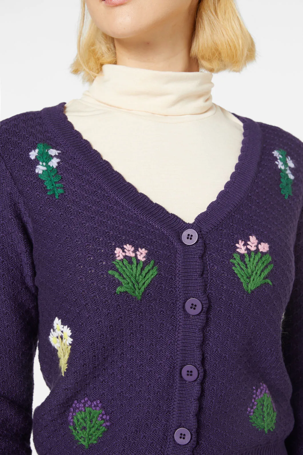 Herb Embroidered Cardi