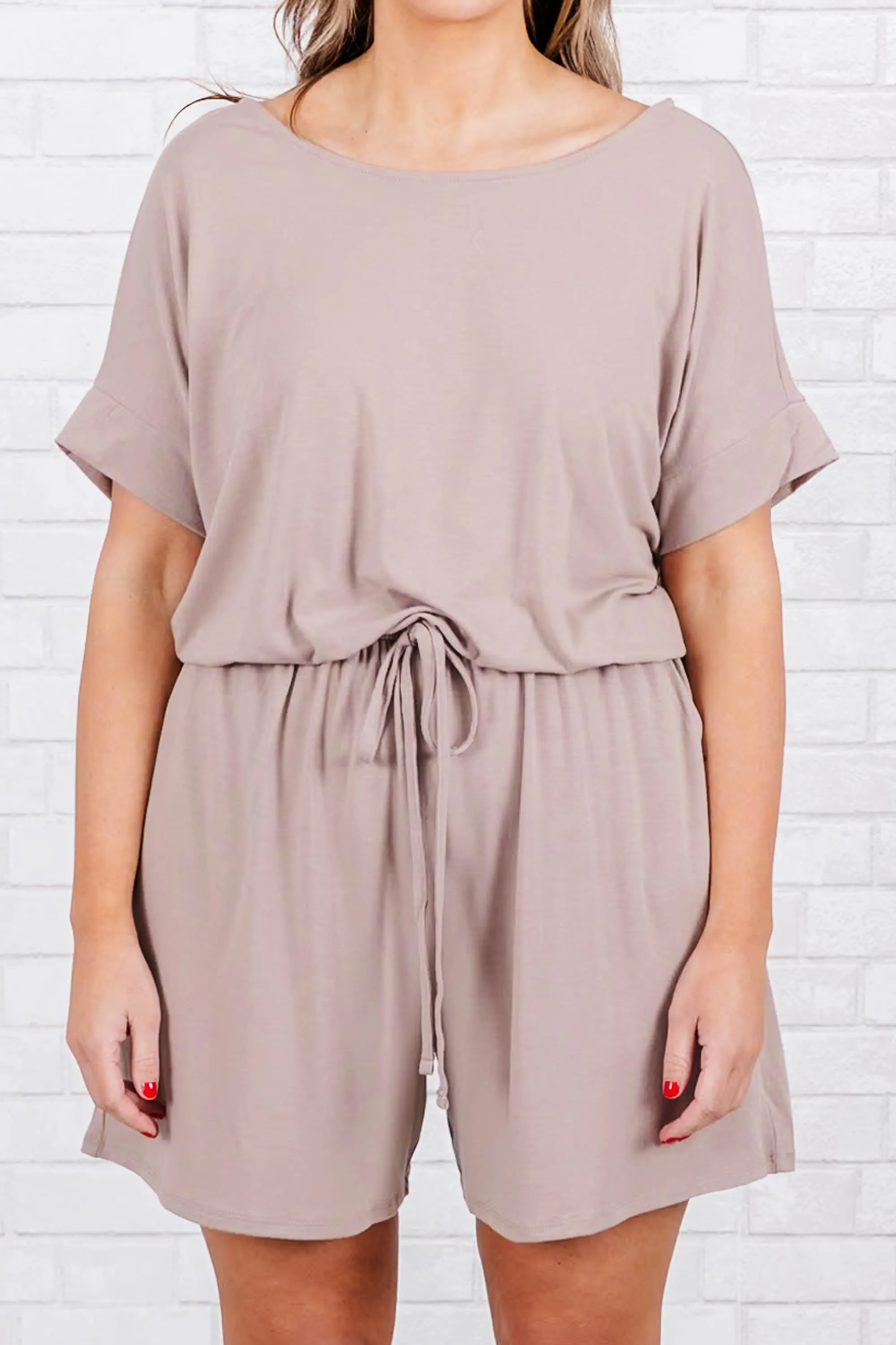 In A Hurry Romper, Sand Beige