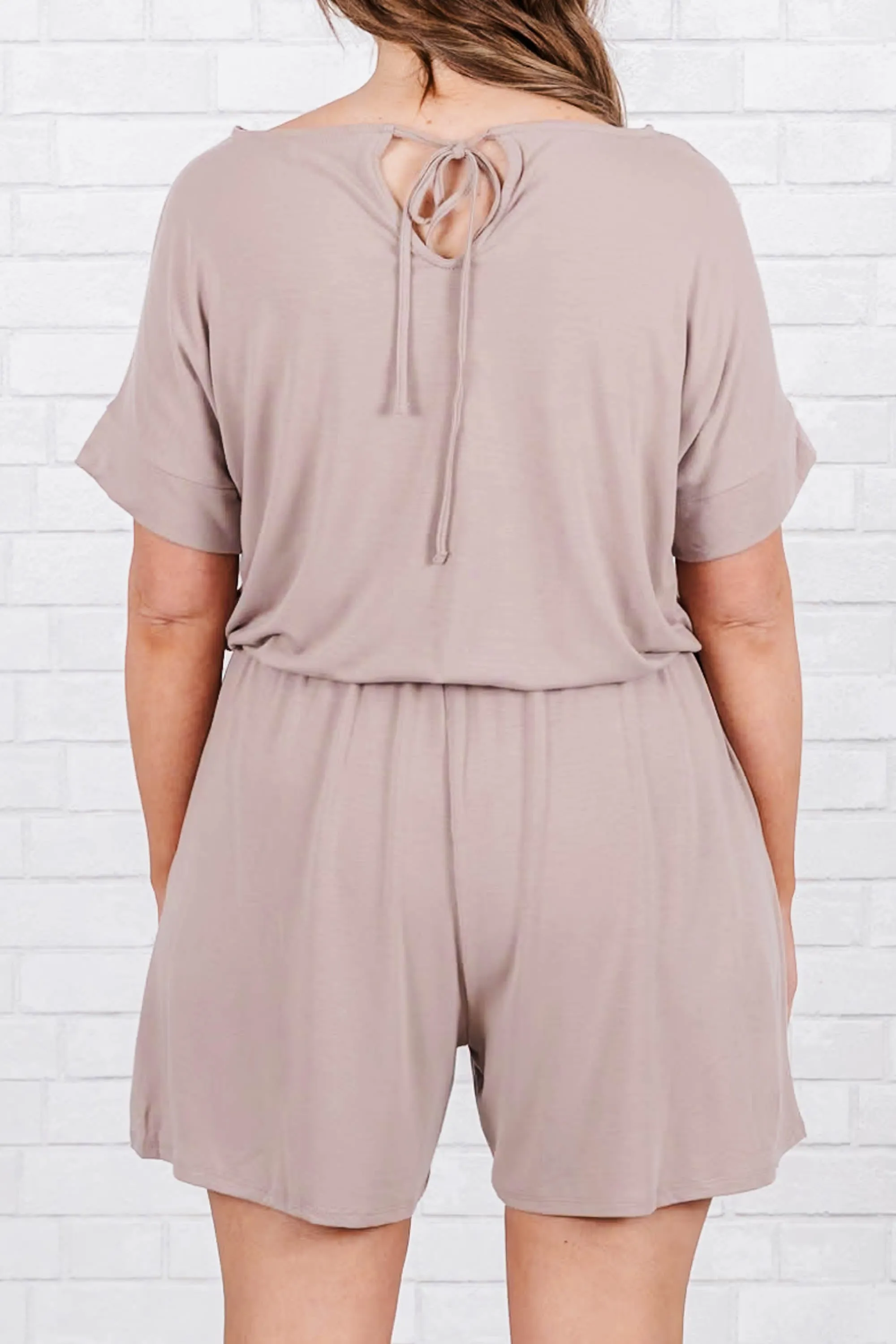 In A Hurry Romper, Sand Beige