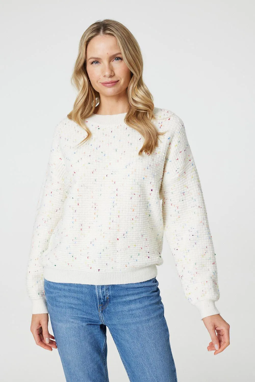 Izabel London – Dotted Knit Long Sleeve Jumper