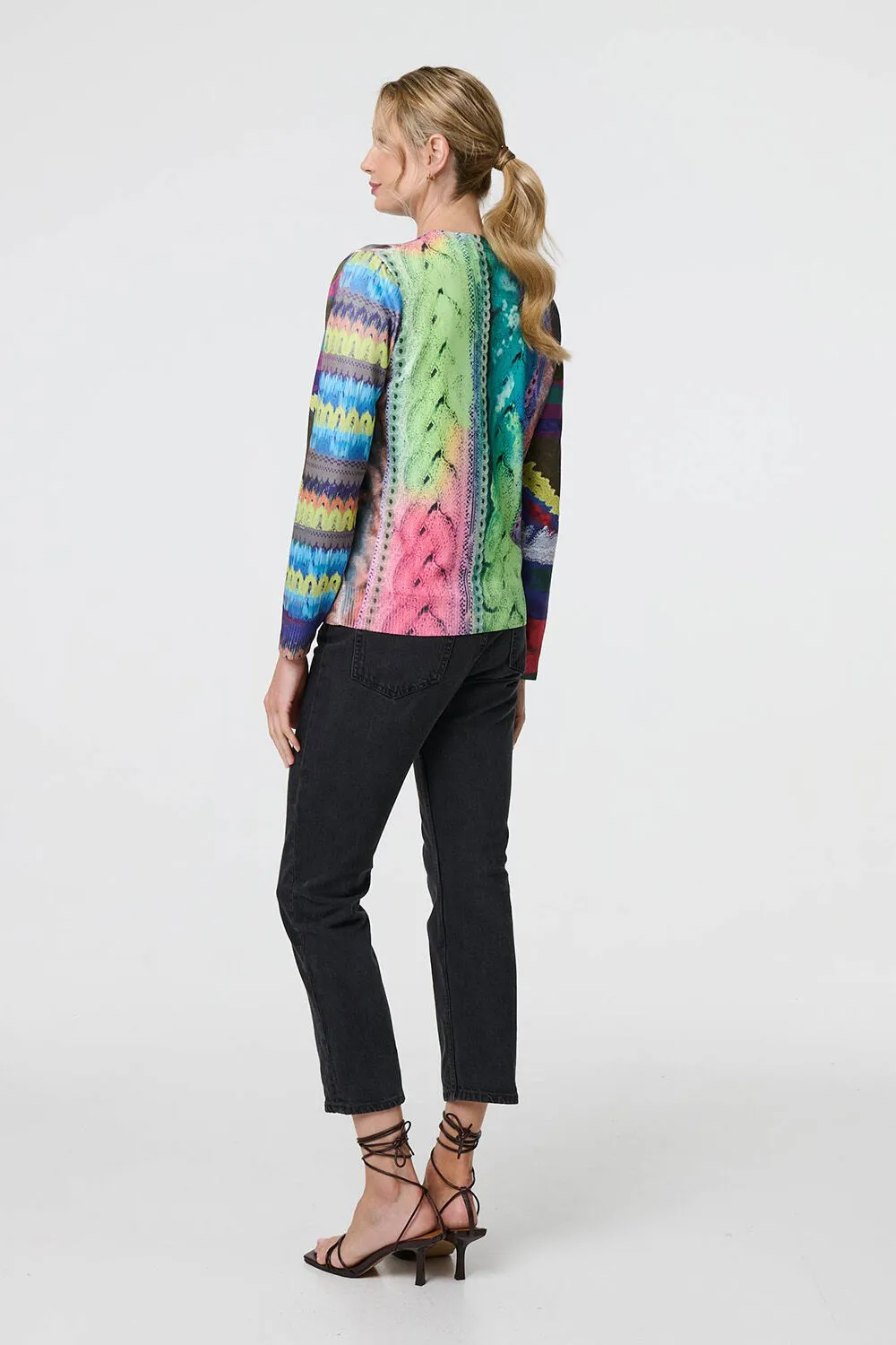 Izabel London – Knit Print Long Sleeve Jumper