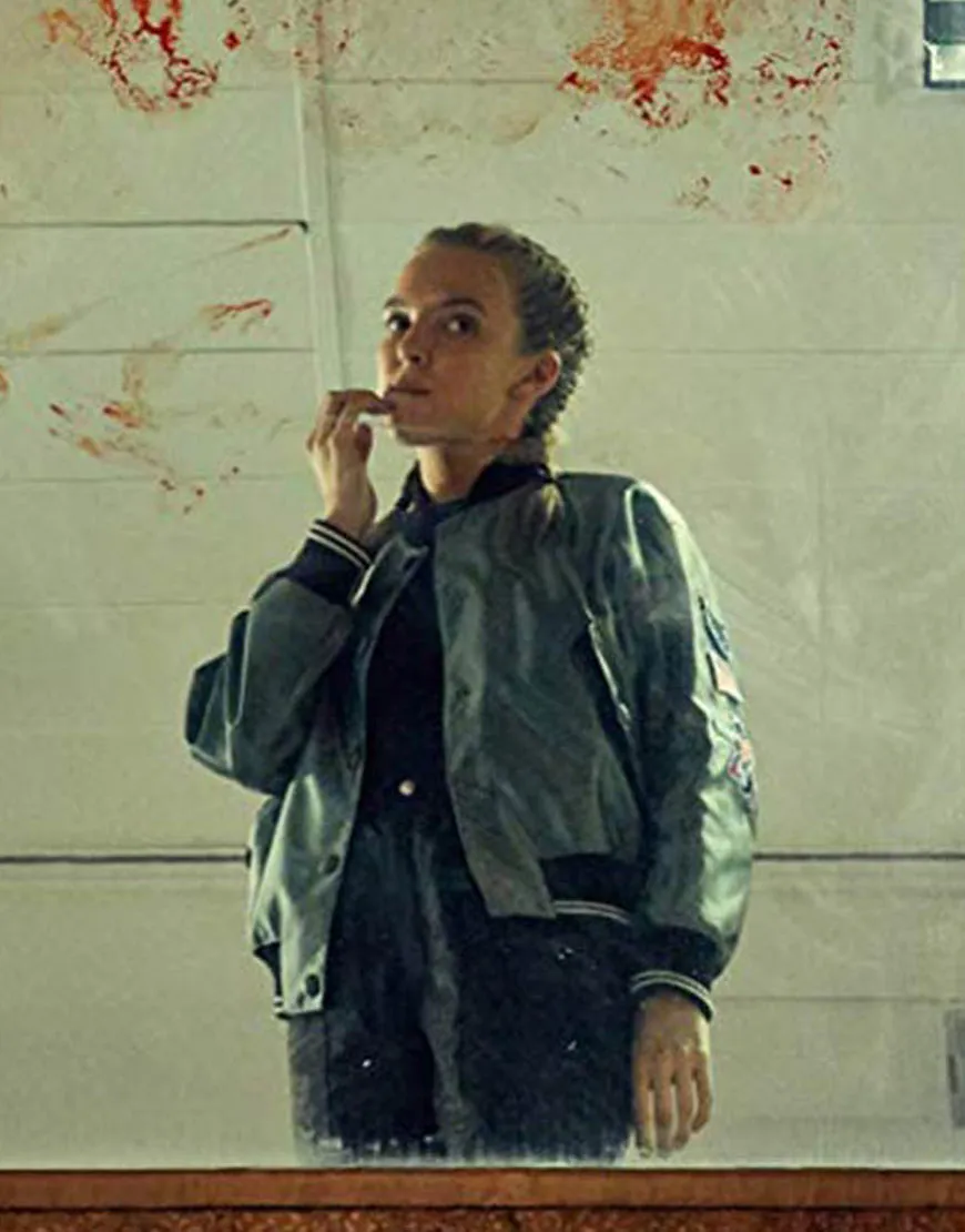 Killing Eve Jodie Comer Satin Jacket | Villanelle Teal Jacket | 40%Discount