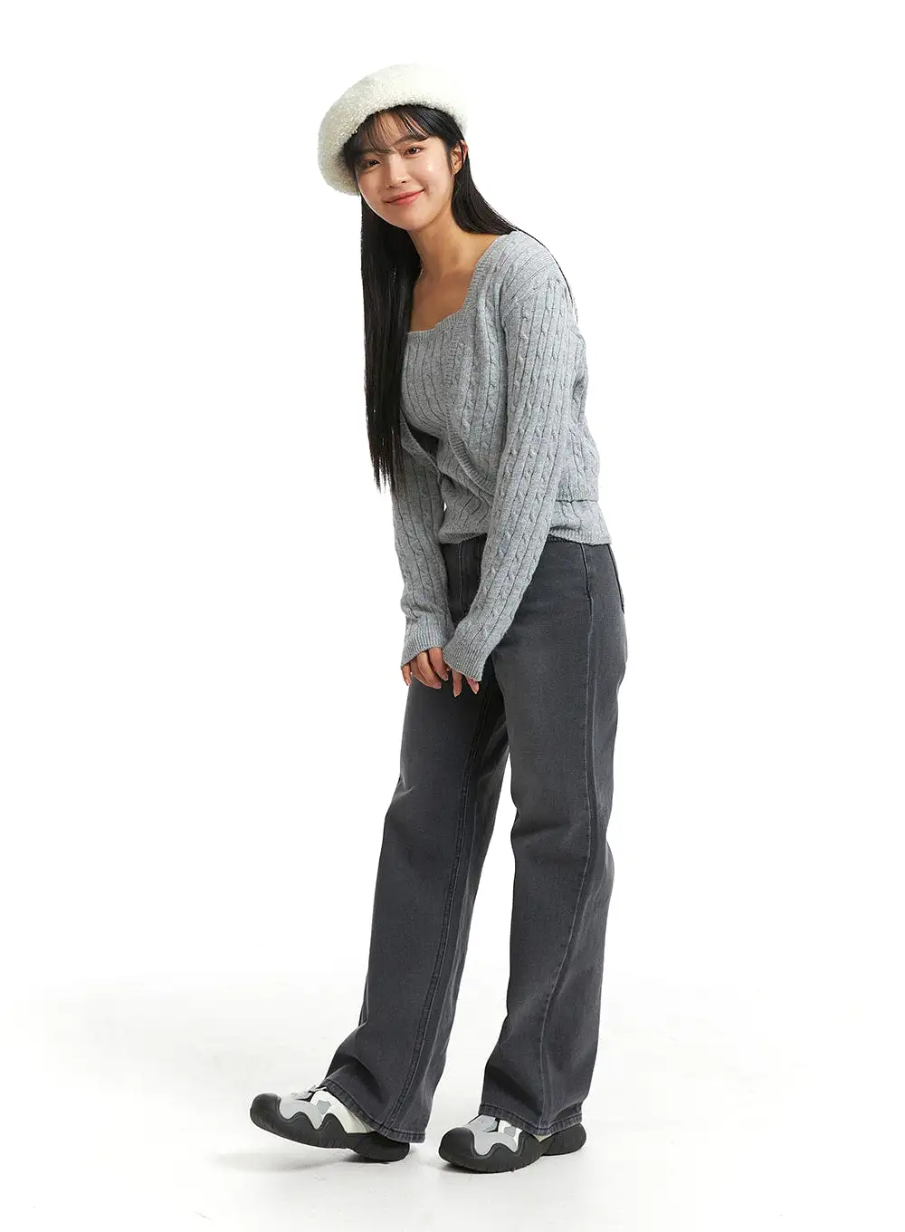 Knit Binding Long Sleeve Shrug OJ405