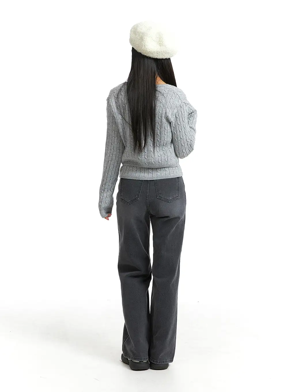 Knit Binding Long Sleeve Shrug OJ405