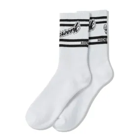 LifeWork Slanted Logo Crew Socks White